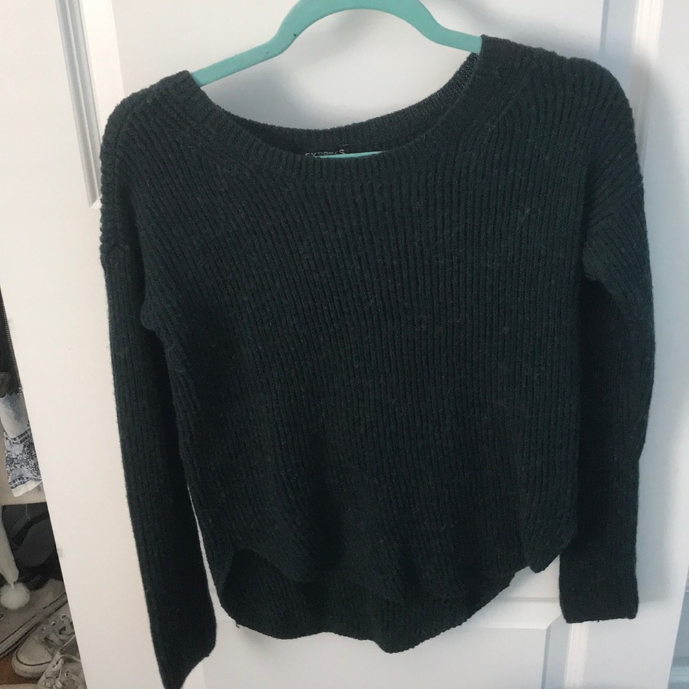 dark green sweater